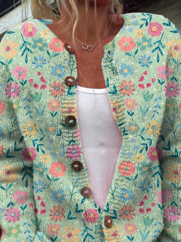 Christine | Grön blommig cardigan