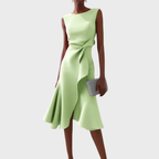 Eleanor – Draperad Asymmetrisk Midiklänning För Dam