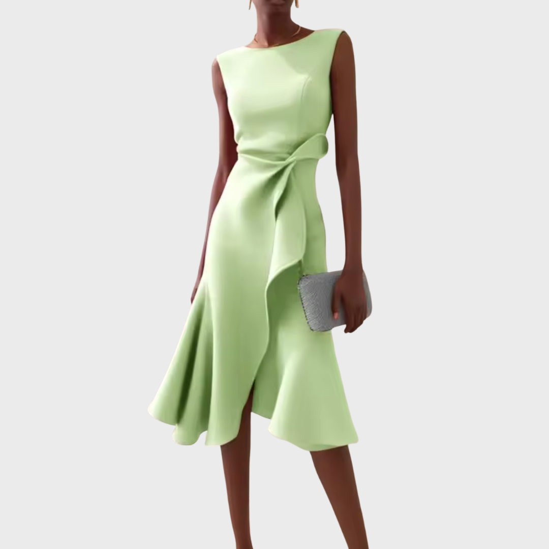 Eleanor – Draperad Asymmetrisk Midiklänning För Dam