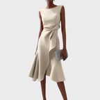Eleanor – Draperad Asymmetrisk Midiklänning För Dam