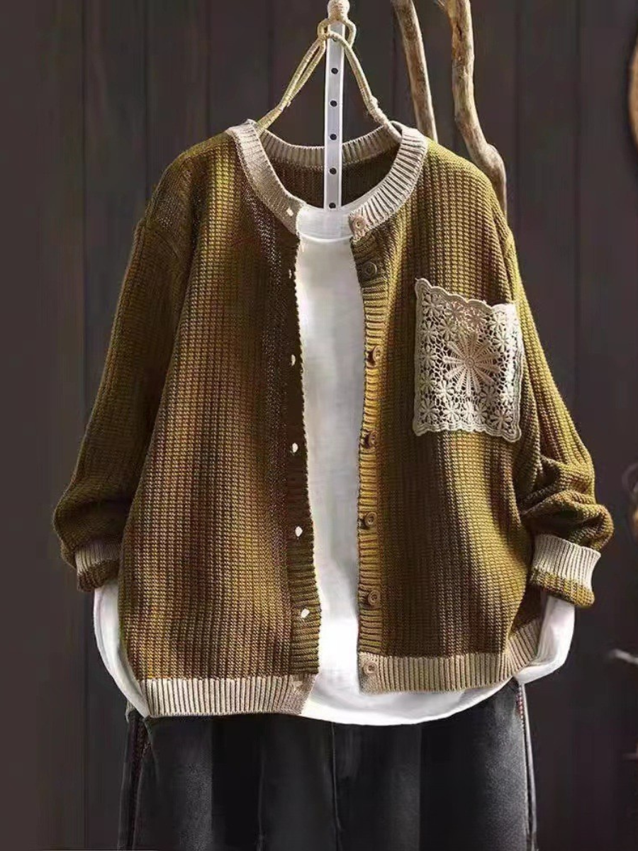 Sandrine | Våffelstickad cardigan med fickor