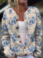 Claire | Cardigan med blå blommor