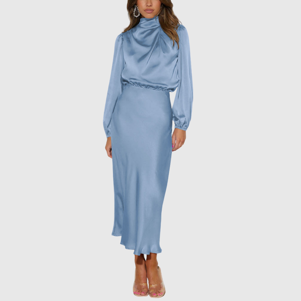 Maristella – Lyxig Satin Maxi Klänning