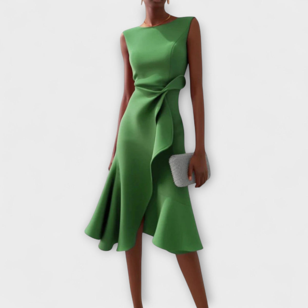 Eleanor – Draperad Asymmetrisk Midiklänning För Dam