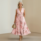 Emma – Damens Flowy Ärm-lös Sommar Maxi Klänning