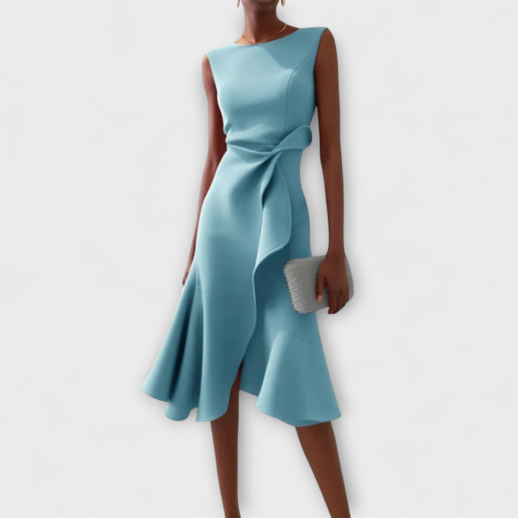 Eleanor – Draperad Asymmetrisk Midiklänning För Dam