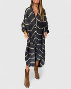 Amelie – Elegant Boho Randig Maxiklänning