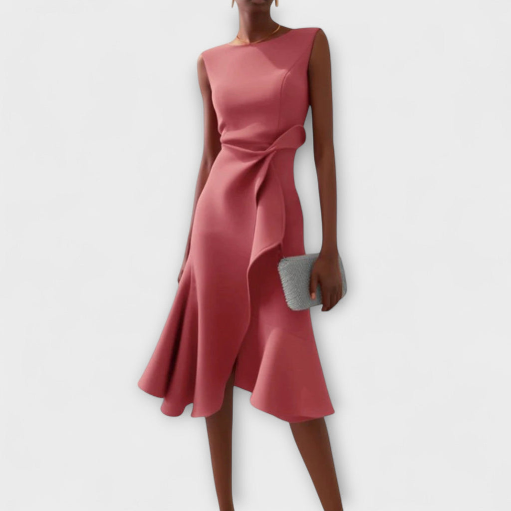 Eleanor – Draperad Asymmetrisk Midiklänning För Dam