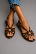 Sophie | Hantverksinspirerade sandaler med rund detalj
