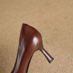 Amélie | Fyrkantiga pumps i läder
