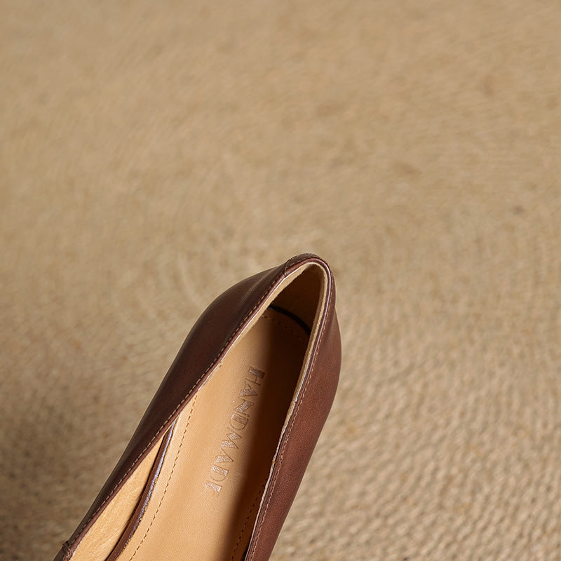 Amélie | Fyrkantiga pumps i läder