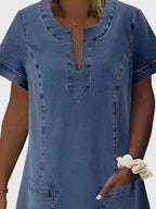 Christine – Elegant Denim Klänning