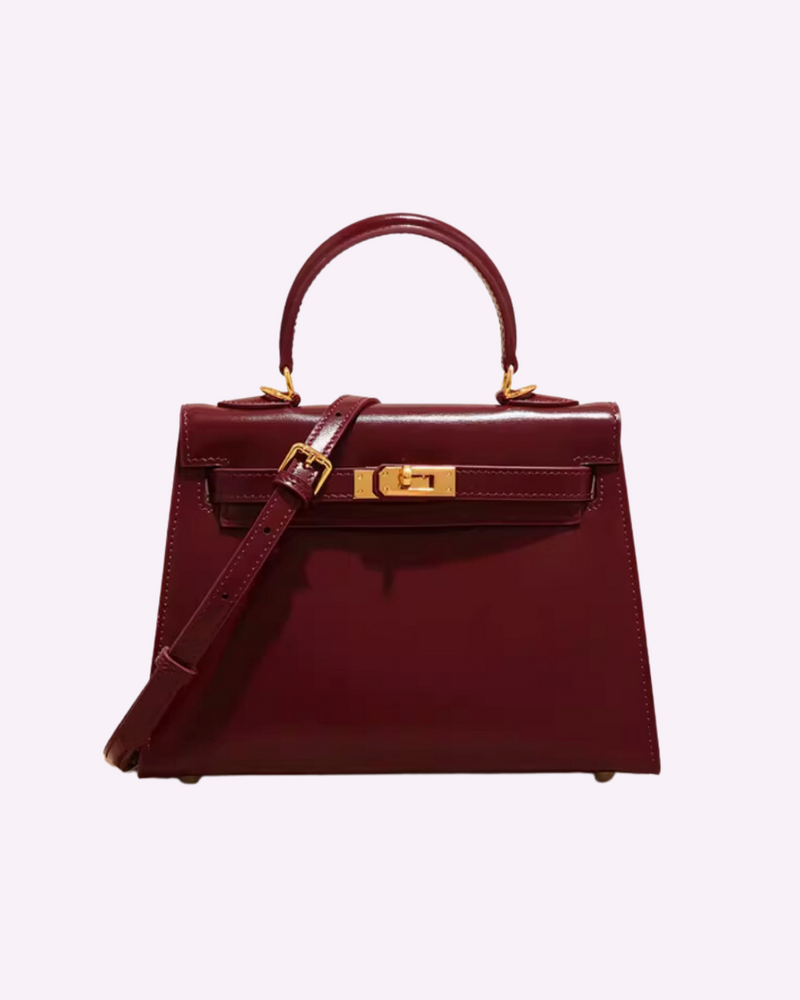 Amélia | Elegant mini-väska i vinrött läder