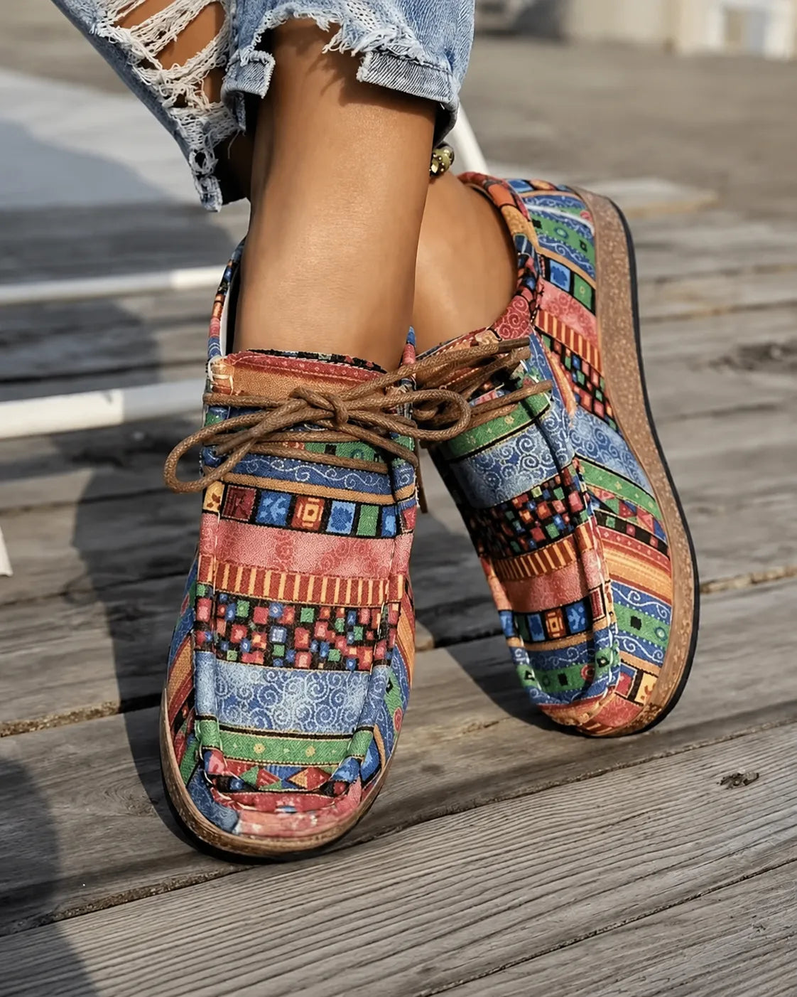 Léa | Bohemiska loafers med snörning
