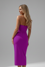 Rachel – Damernas Strapless Rynkad Kjol Midi Klänning