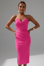 Rachel – Damernas Strapless Rynkad Kjol Midi Klänning