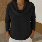 Karen – Varm Vaffelstickad Tröja Med Elegant Krage