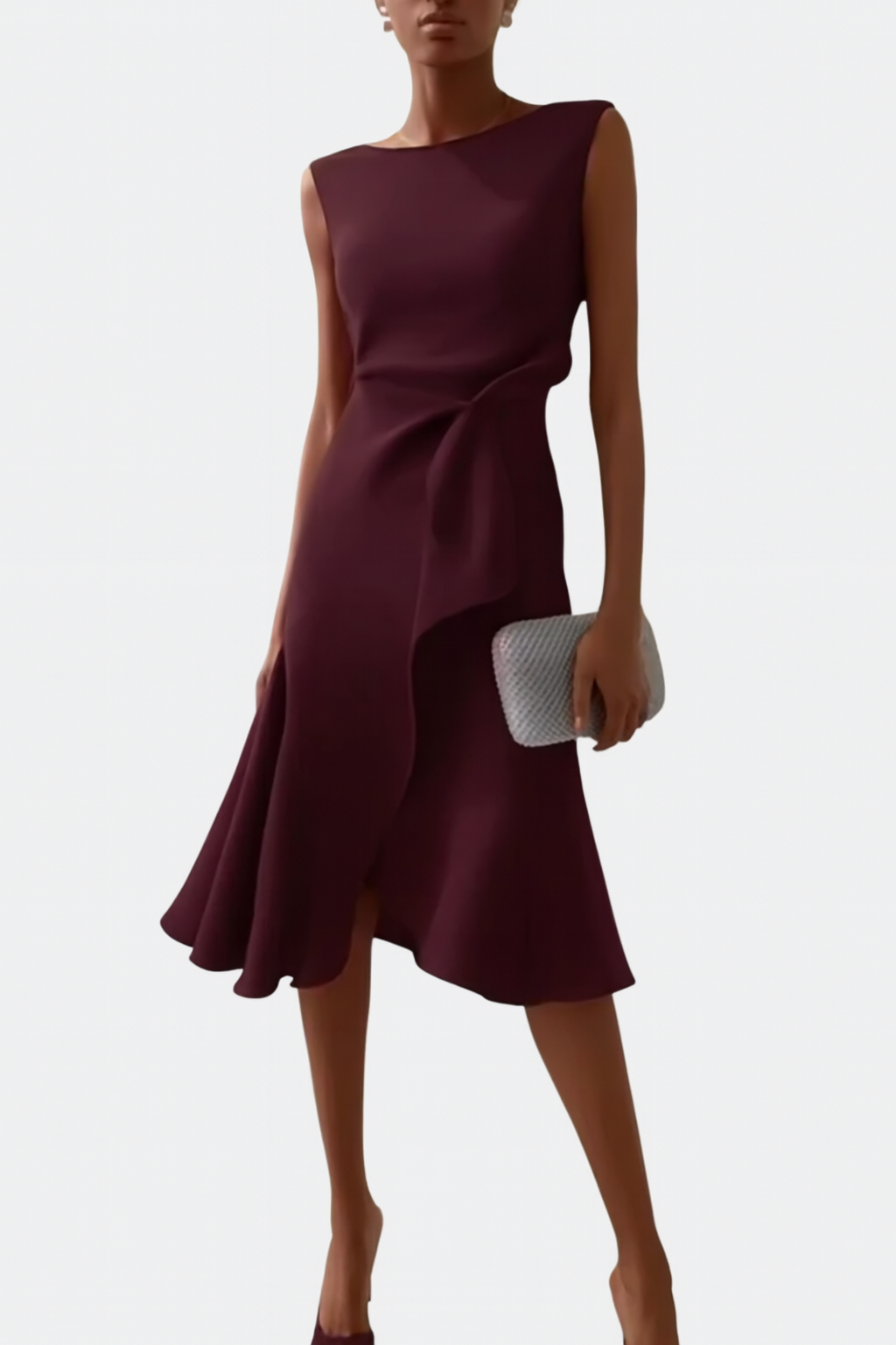 Eleanor – Draperad Asymmetrisk Midiklänning För Dam