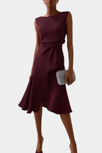 Eleanor – Draperad Asymmetrisk Midiklänning För Dam