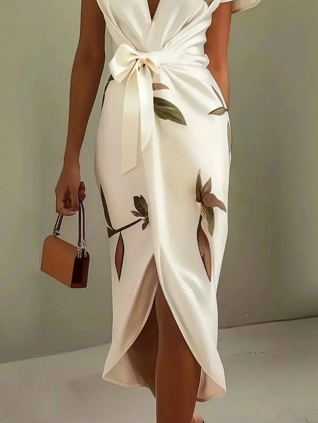 Chloe – Midi Wrap Klänning V-Hals Blommönster